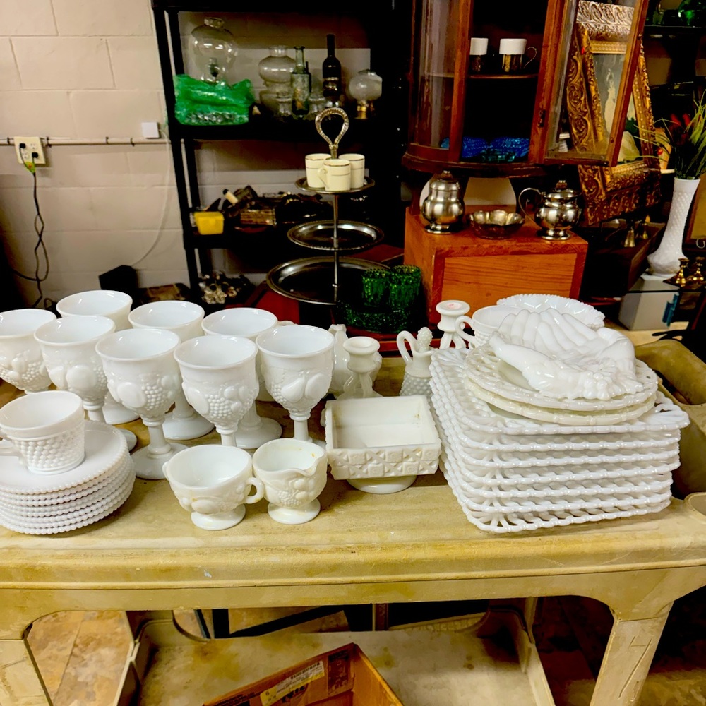 Milk Glass 48 pieces